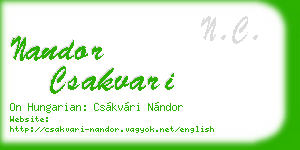nandor csakvari business card