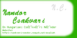 nandor csakvari business card